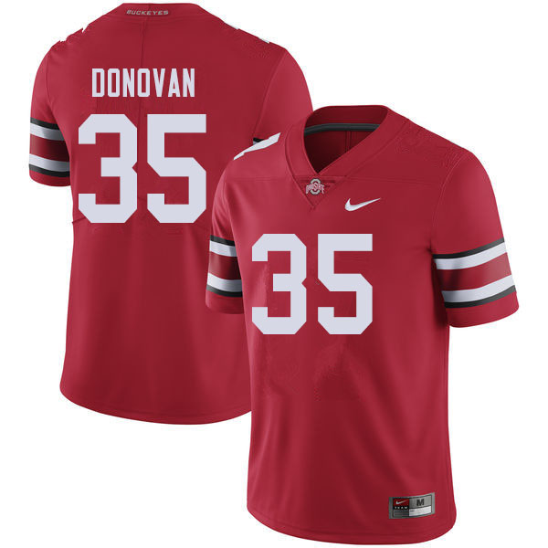 Ohio State Buckeyes #35 Luke Donovan College Football Jerseys Sale-Red